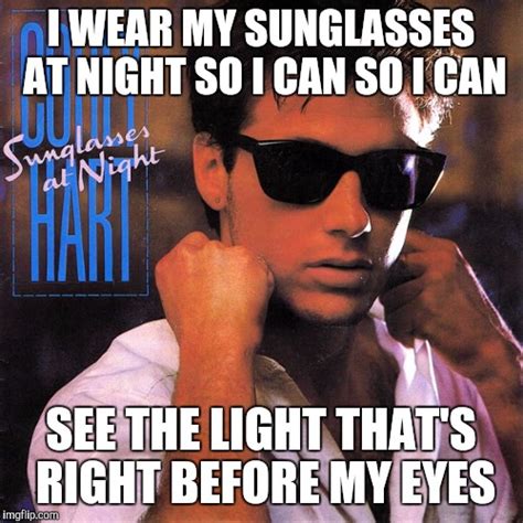 Jan 24, 2019 · Hart also looks back on the 1984 Juno Awards, where the "Sunglasses at Night" video, directed by Rob Quartly, won the first-ever best video award. "I think I borrowed a suit of Rick Springfield's ... 